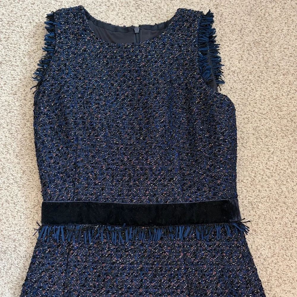 J. Crew Sparkle Sheath Navy Tweed Dress, 00